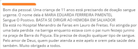 Foto: Reprodução/Whatsapp