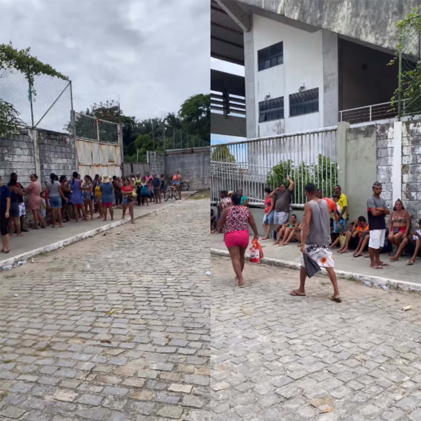 Popula O Sofre Para Receber Cesta Da P Scoa Em Madre De Deus