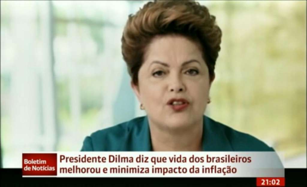 Na TV, Dilma promete combater inflação e critica ‘guerra psicológica’