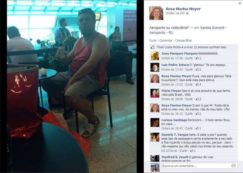 Professores universitários ironizam foto de passageiro em aeroporto