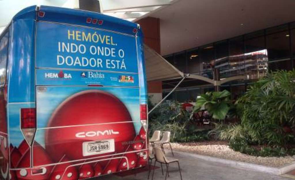 Hemoba disponibiliza unidade móvel no Salvador Shopping até sexta