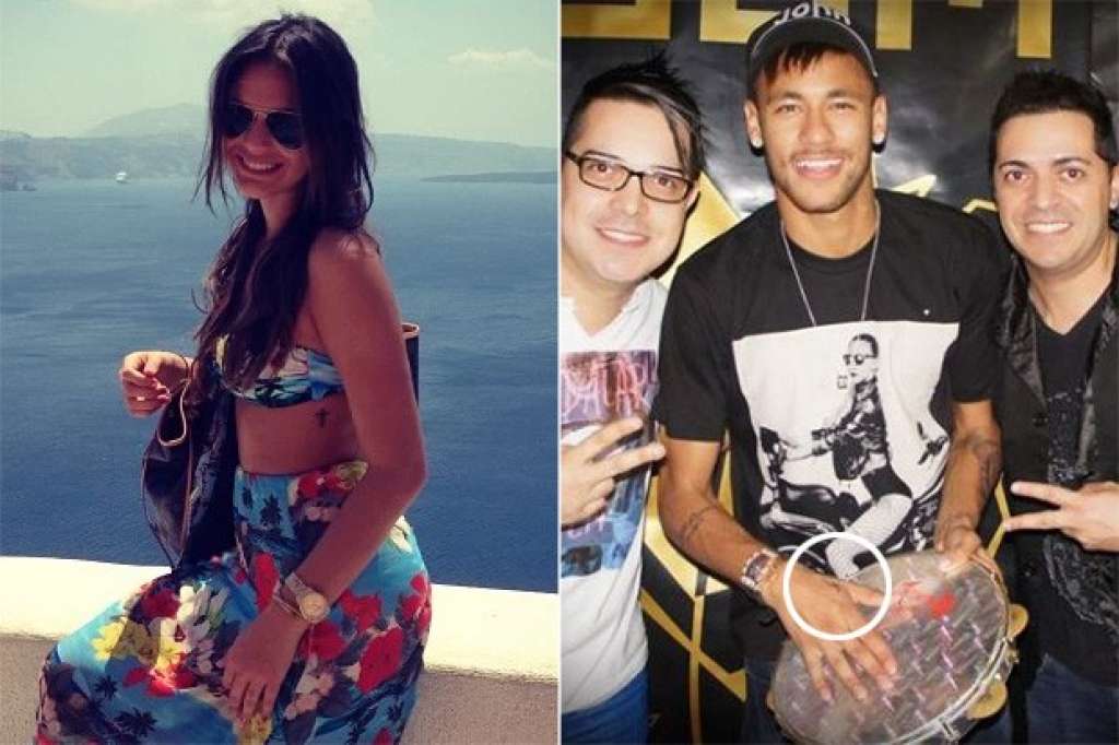 Neymar faz tatuagem igual a de Bruna Marquezine