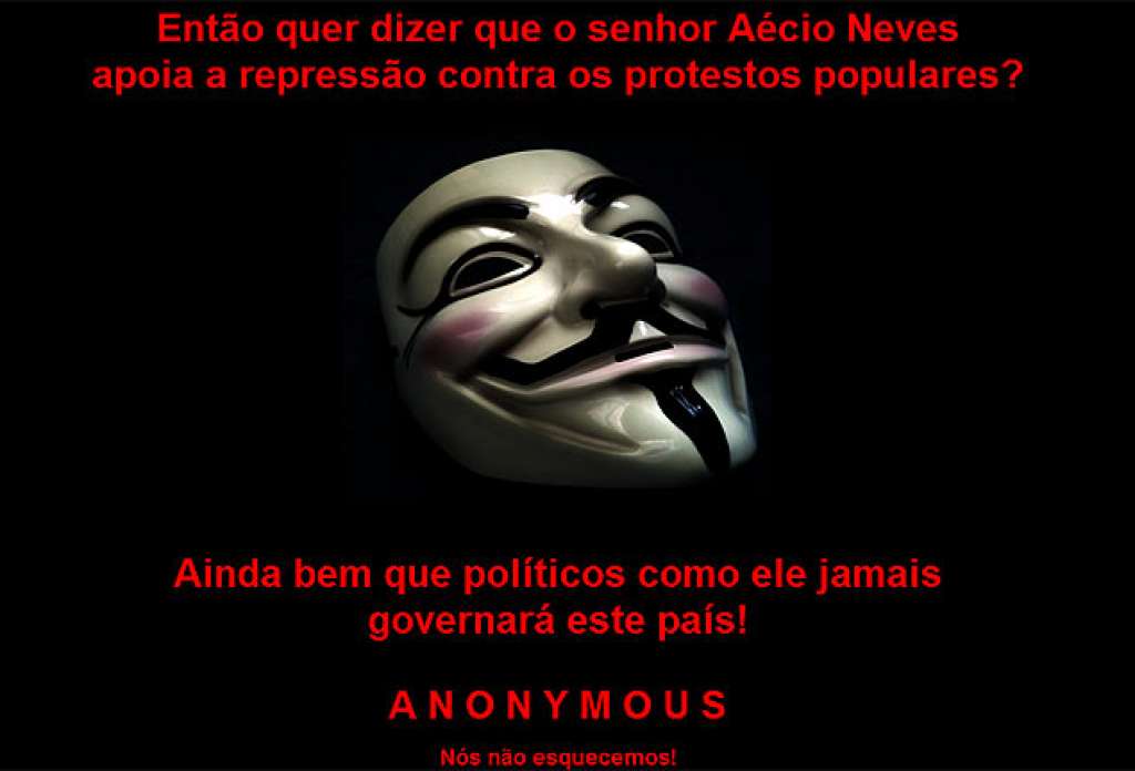 Site da campanha de Aécio Neves é hackeado