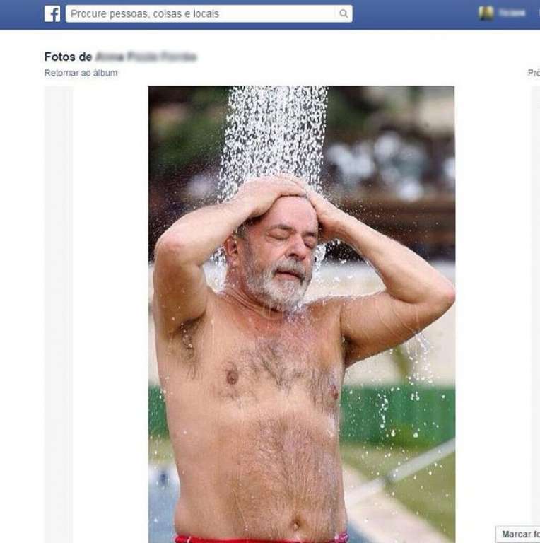 Link errado no site de Dilma mostra foto de Lula tomando banho