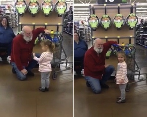 Menininha confunde idoso com Papai Noel em supermercado e resultado é surpreendente