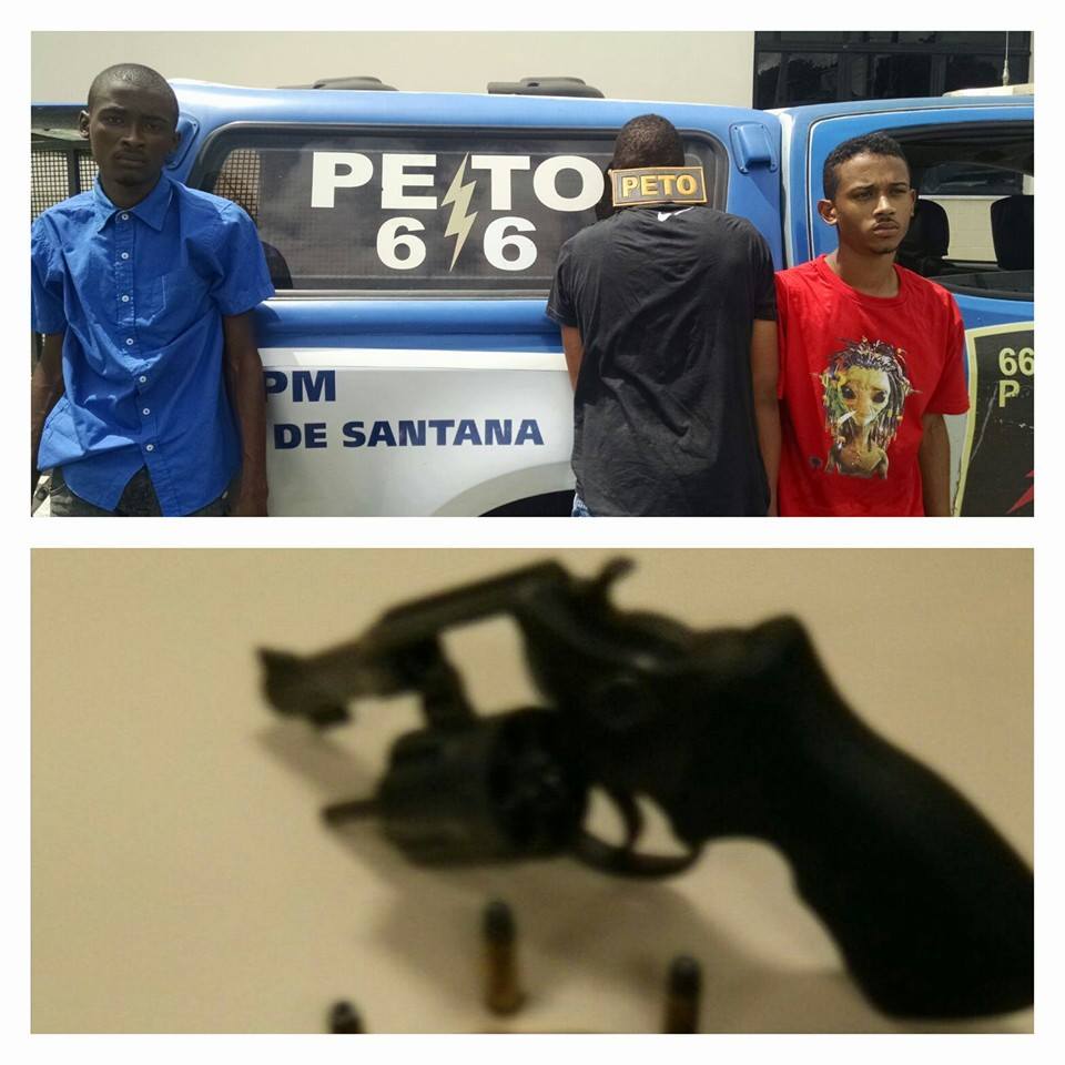 Dois homens presos e um jovem apreendido por roubo em Feira de Santana