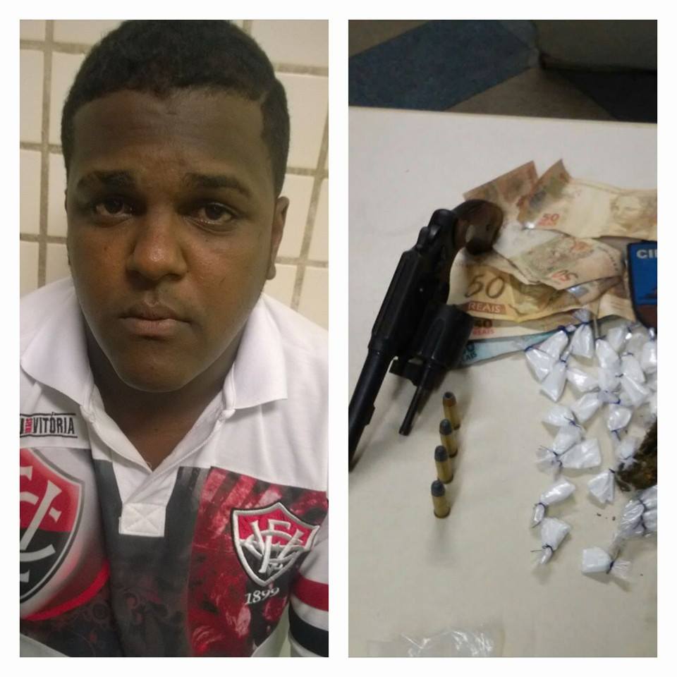Jovem é preso com arma e drogas em Camaçari