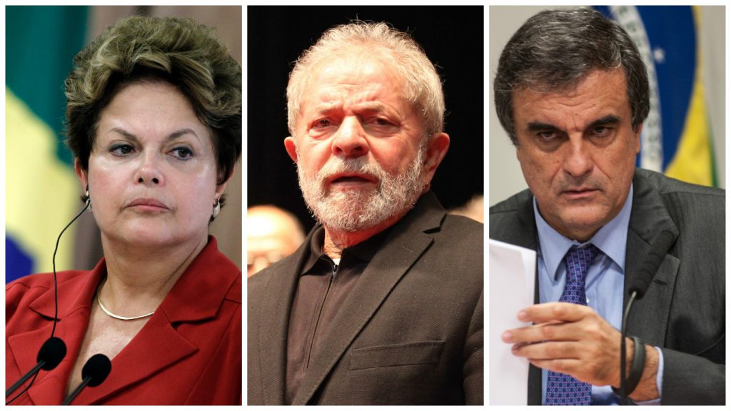 A presidente, Dilma Rousseff, o ex-presidente Lula e