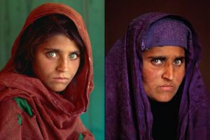 Sharbat Gula em 1984 e em 2002 (National Geographic/VEJA.com) 