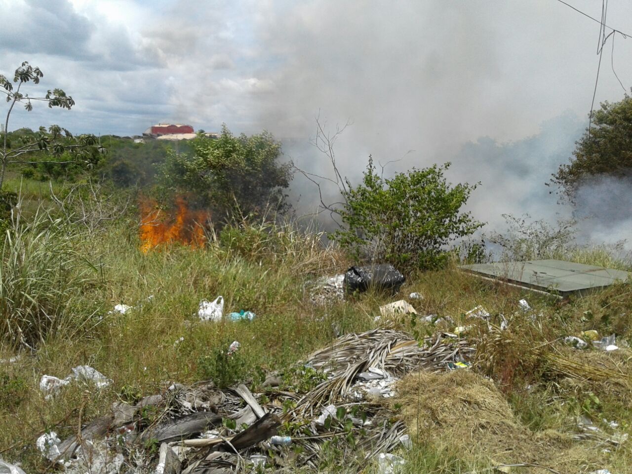 Incêndio de grande proporção atinge área particular e assusta moradores de Camaçari