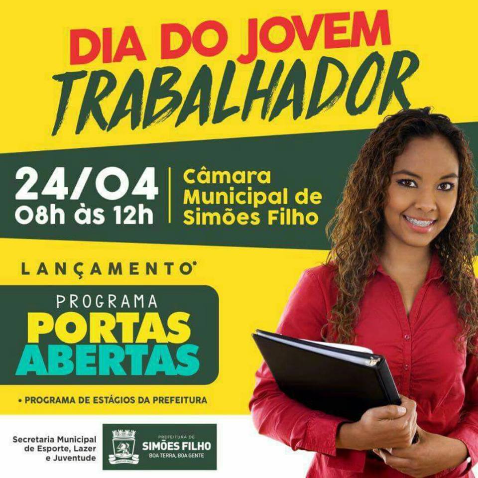 Simões Filho: Prefeitura realiza evento em comemoração ao Dia Internacional do Jovem Trabalhador