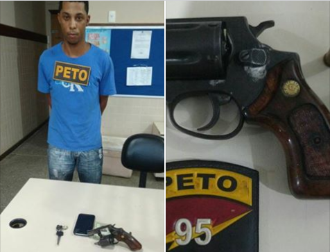 Jovem de 22 anos é preso com arma de fogo a bordo de motocicleta em Catu
