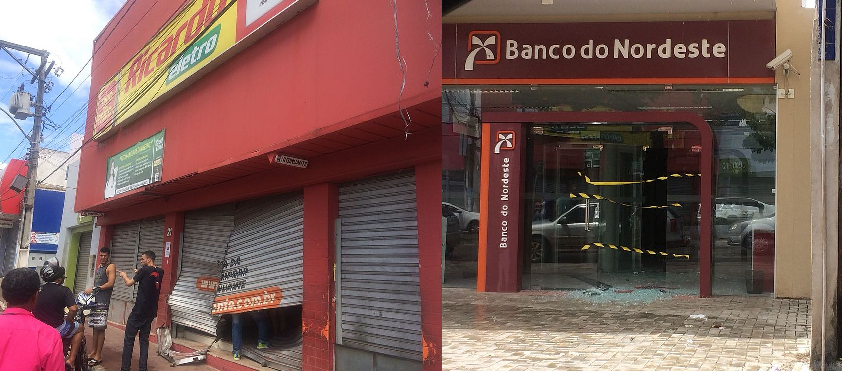 Terror: quatro agências bancárias e lojas foram arrombadas em Catu