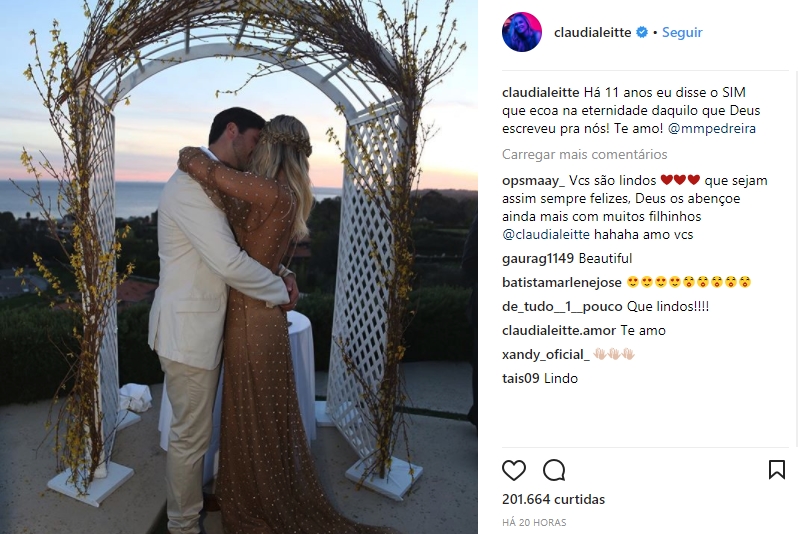 Claudia Leitte celebra 11 anos de casamento com postagem romântica