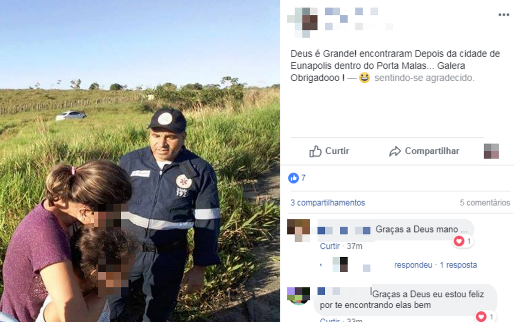 Esposa e filha de PM são encontradas amarradas em porta-malas de carro após sequestro na Bahia