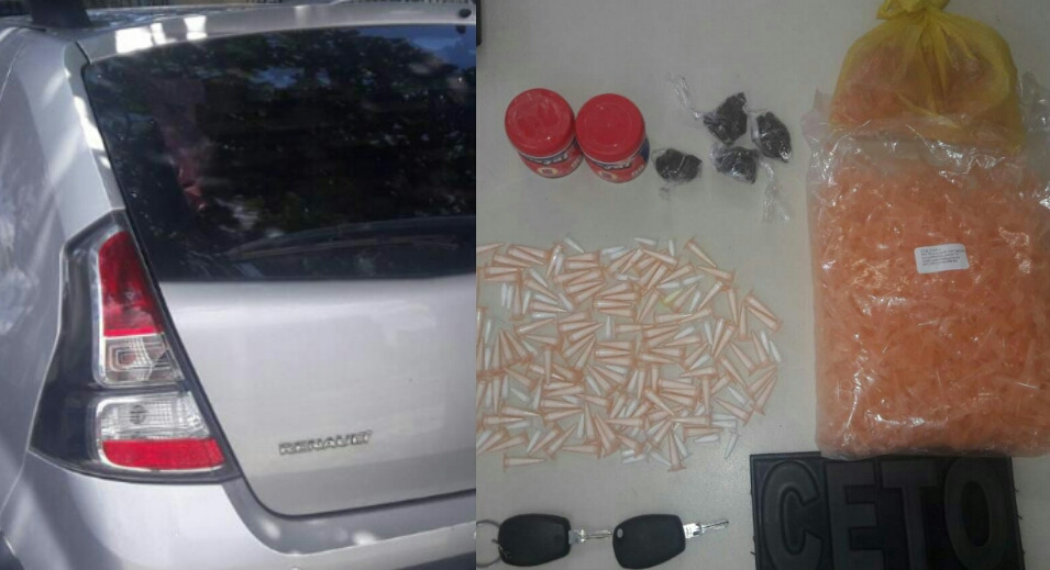 Trio é preso em flagrante com veículo roubado e drogas em Camaçari