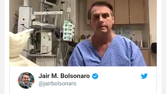 Vídeo: no hospital Bolsonaro   agradece por orações