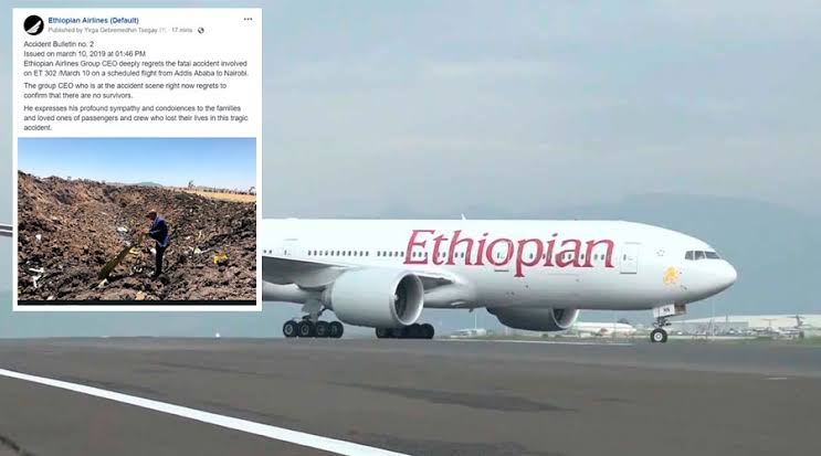 Avião cai com 157 pessoas na Etiópia
