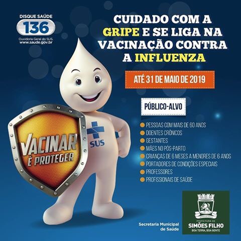 Campanha Nacional de Vacinação contra a Influenza segue acontecendo em Simões Filho