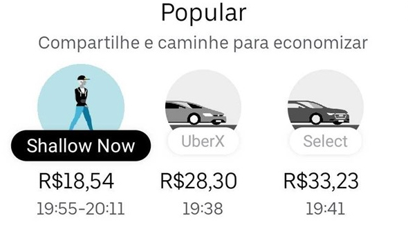 Uber atualiza aplicativo com a opção de viagem “Shallow Now”