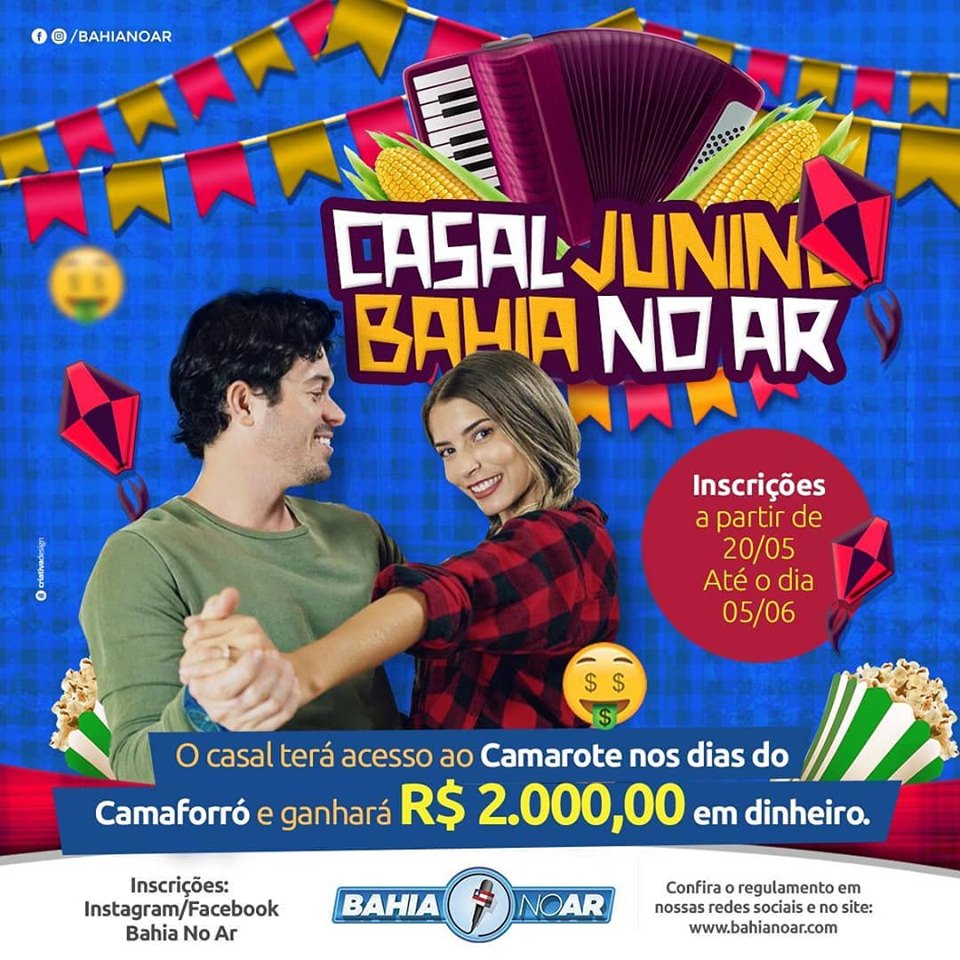 Concurso que vai premiar o Casal Junino com R$ 2 mil no Camaforró encerra  inscrições hoje (5)