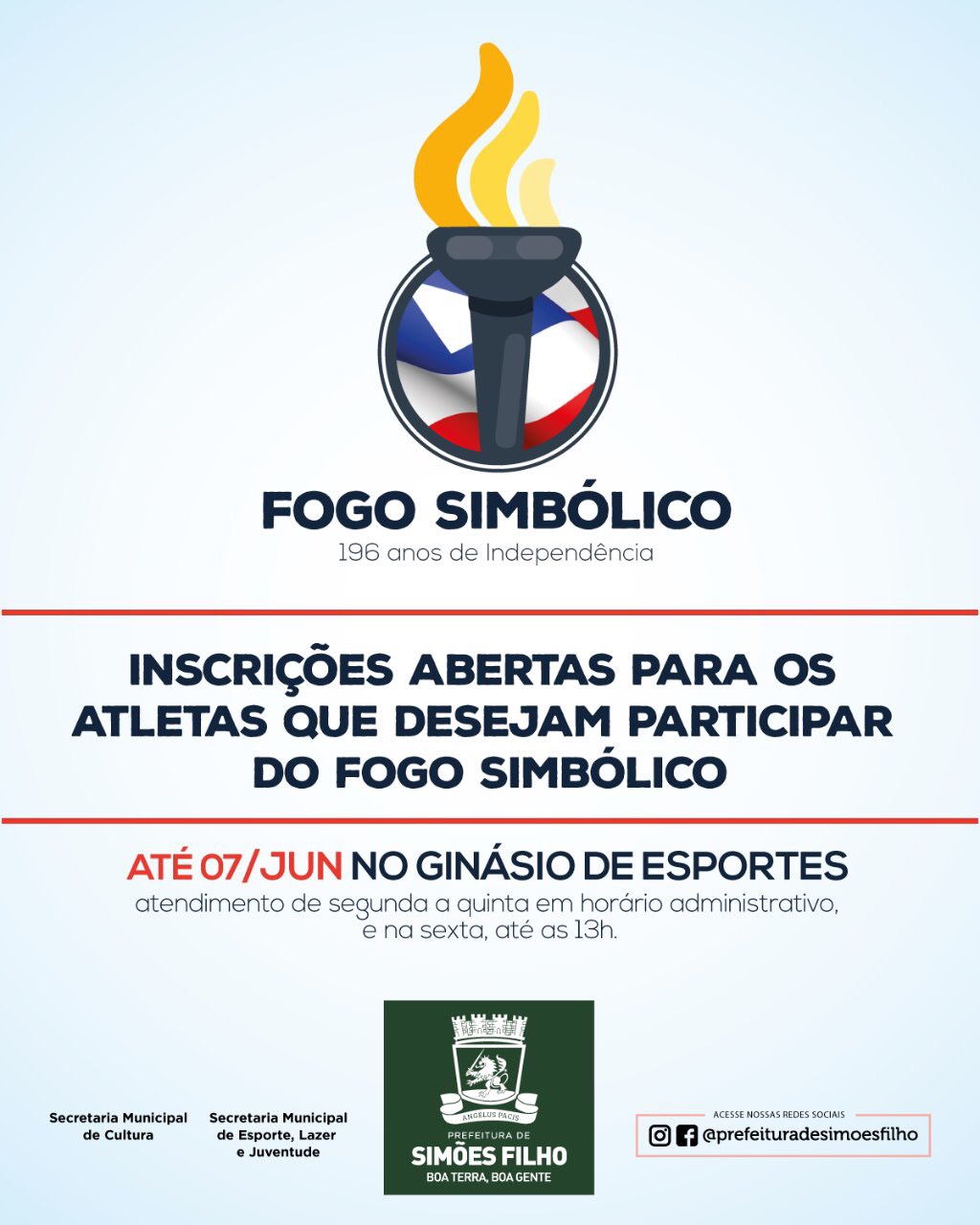 Fogo Simbólico 2019 abre inscrições para atletas de Simões Filho