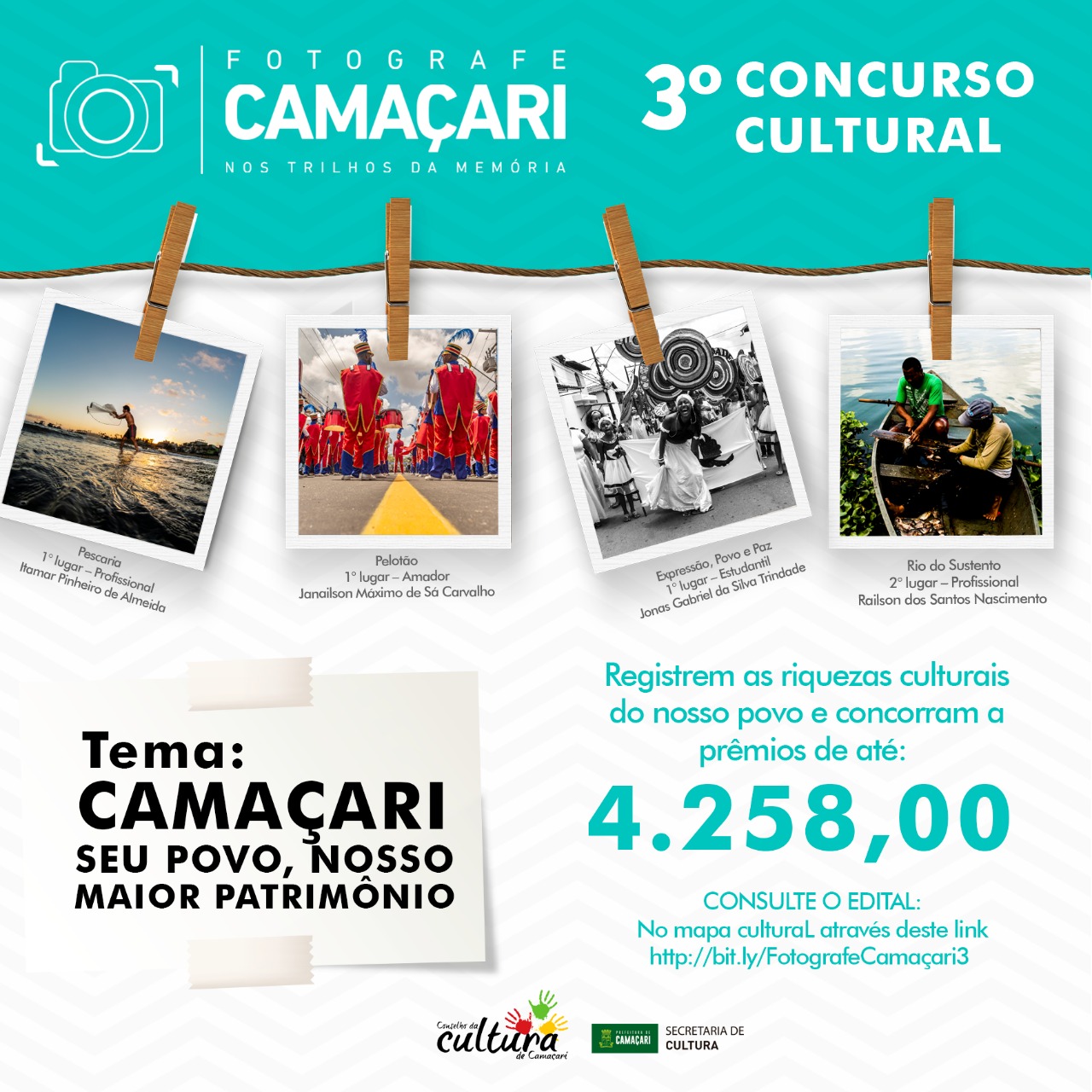 3ª edição do Concurso Cultural Fotografe Camaçari abre inscrições