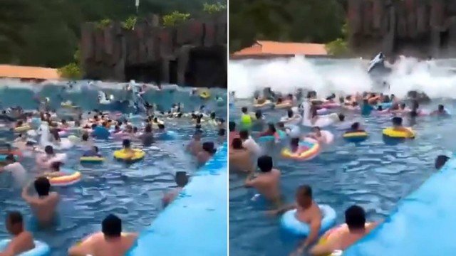 Falha em parque aquático cria ‘tsunami’ e fere 44 pessoas; assista