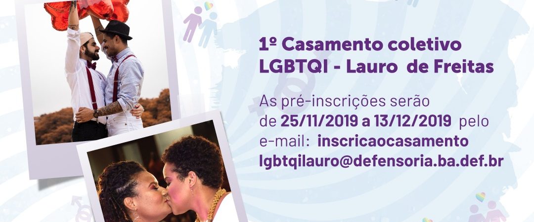 Lauro de Freitas: inscrições para 1º Casamento Coletivo LGBTQI+ começam dia 25