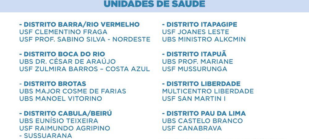 Prefeitura de Salvador divulga calendário de vacinação específico para hoje, 27