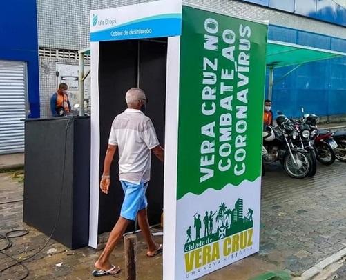 Coronavírus: Prefeitura de município na Bahia instala cabines de desinfecção