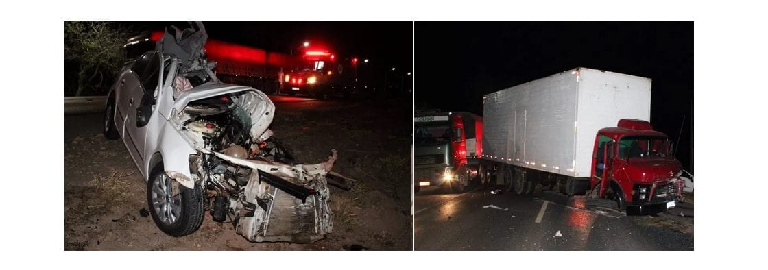 Uma pessoa moreu e outra ficou ferida após batida entre caminhão e carro na Bahia