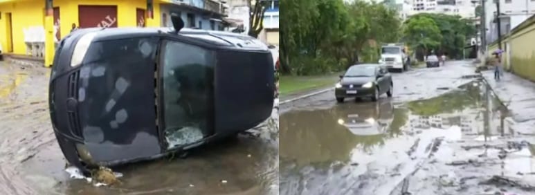 Forte chuva causa estragos em cidades da Bahia