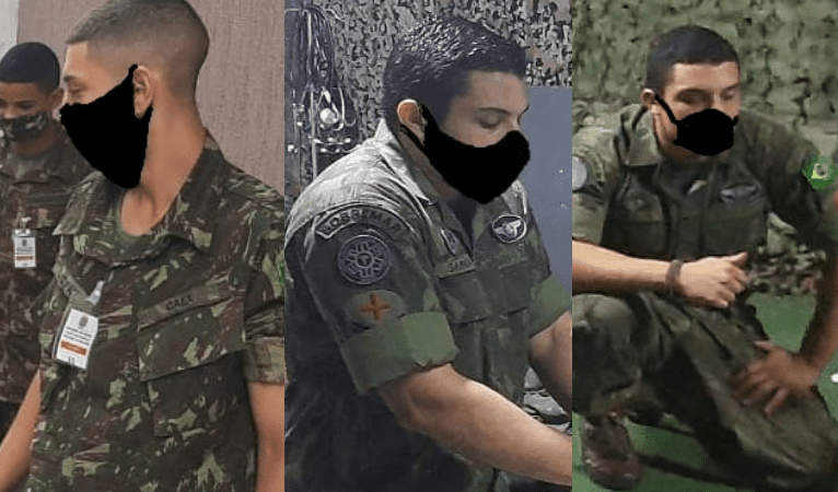 Militares aparecem com máscaras pintadas digitalmente em site de órgão do Exército