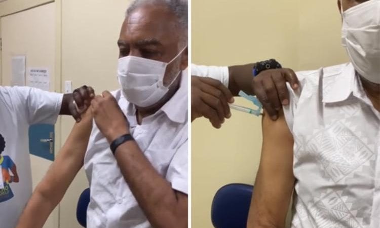 Com 78 anos, Gil recebe primeira dose da vacina contra Covid-19 em Salvador