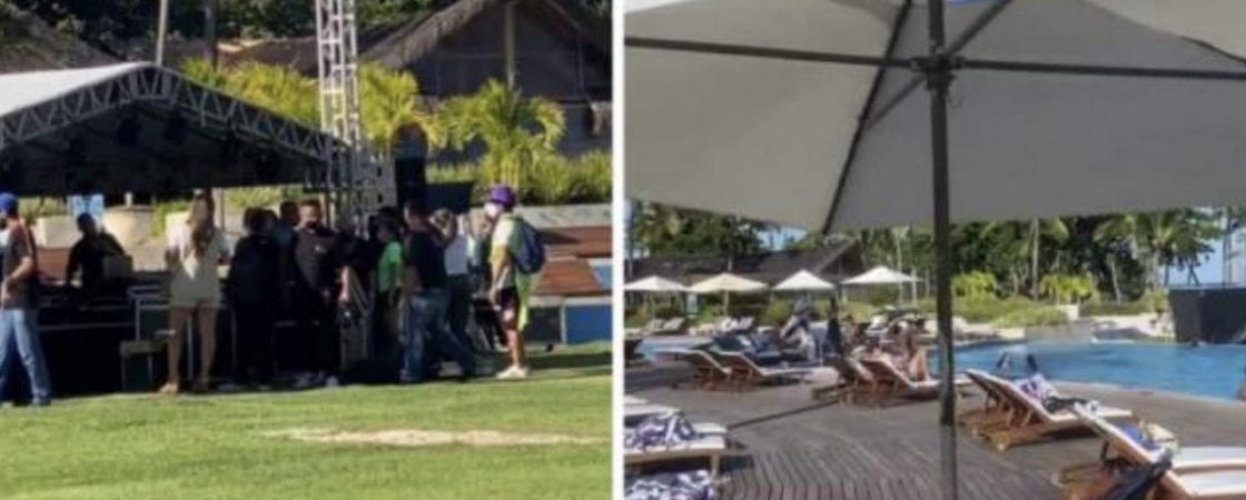 Hotel em Praia do Forte registra aglomeração e pessoas sem máscara