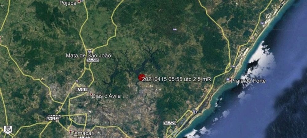 Tremor de terra é registrado em Dias D’Ávila
