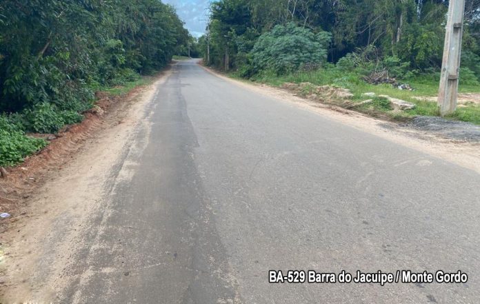 Obra da BA-529, entre Monte Gordo e Barra do Jacuípe terá investimento de R$ 11,8 milhões