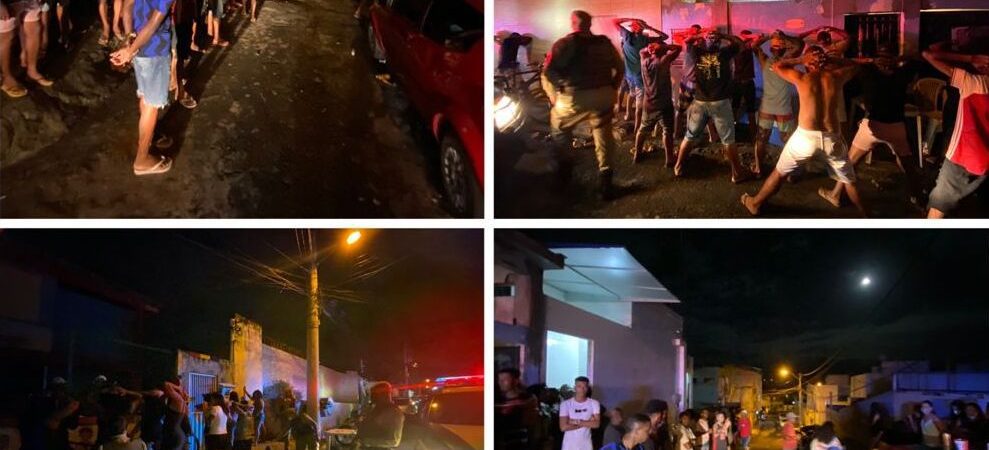 Domingo de aglomeração: PM encerra paredões com centenas de pessoas em Lauro de Freitas