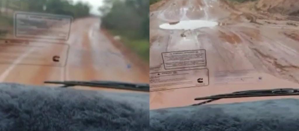 VÍDEO: Lama e buracos causam transtornos na Estrada da Biribeira