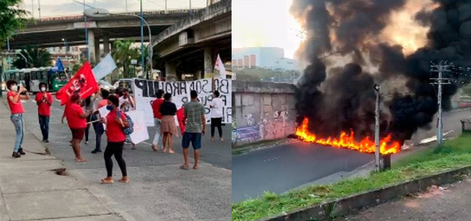 Salvador: Protesto contra Bolsonaro bloqueia Rótula do Abacaxi