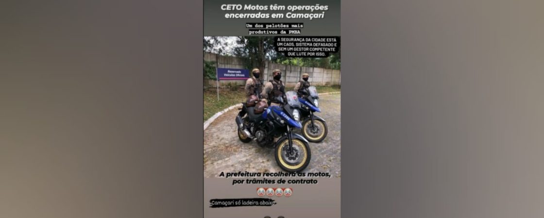 Fake news: Prefeitura de Camaçari desmente informação sobre encerramento de contrato e recolhimento de motos da CETO