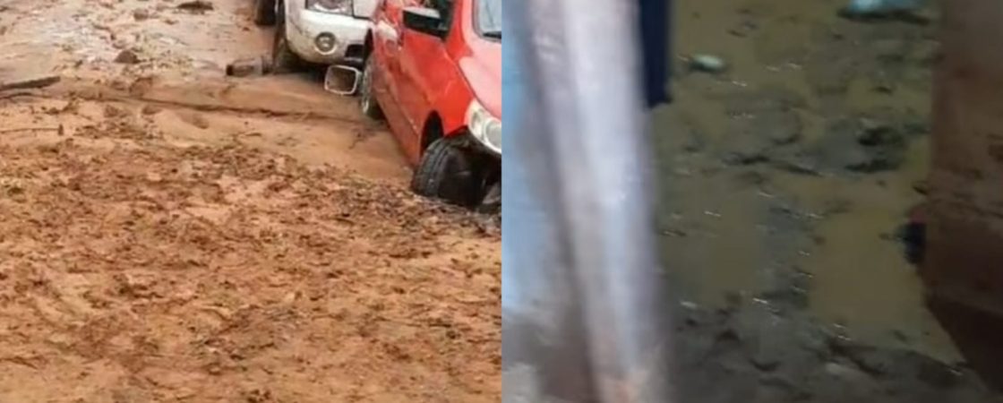 VÍDEO: Muro de condomínio desaba e lama invade casas em Itacaré