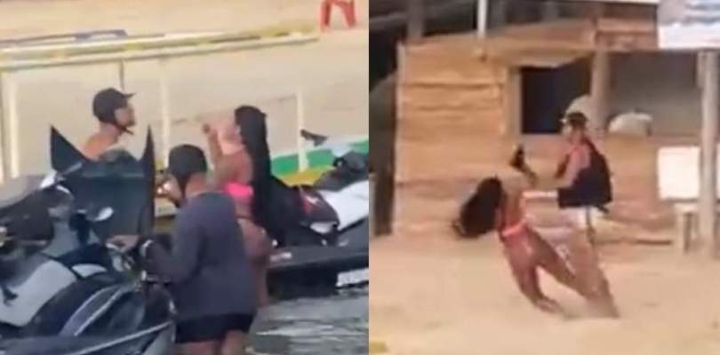 VÍDEO: Homem é flagrado agredindo mulher em praia da Região Metropolitana