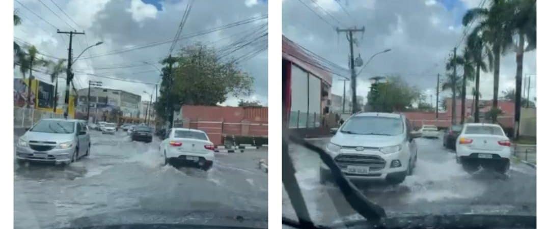 Chuva inunda Lauro de Freitas, gera caos a comerciantes e motoristas; “descaso da prefeitura”