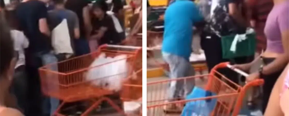 VÍDEO: Disputa para comprar cebola na promoção causa briga generalizada e confusão em supermercado
