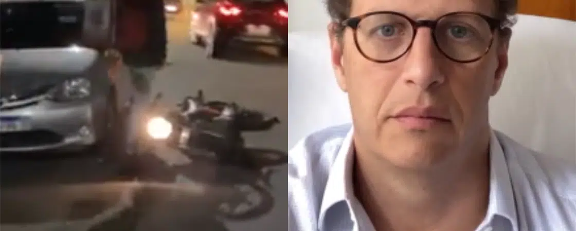 Ex-ministro de Bolsonaro atropela moto de entregador de comida; ‘Turma maconheiros’