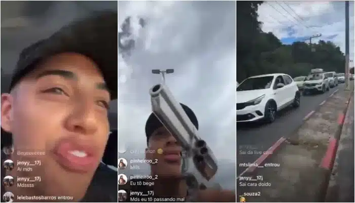 VÍDEO: Ladrão faz live em rede social enquanto assalta e ameaça motoristas