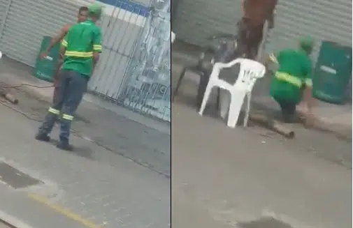 Frentista é agredido em posto de combustível em Simões Filho. Veja vídeo