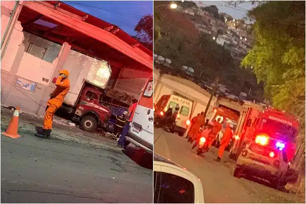 Caminhão desgovernado atinge carros, causa atropelo e invade galpão em Salvador
